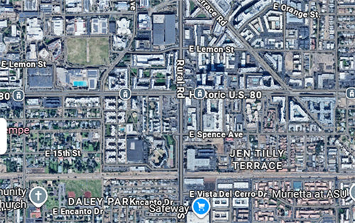 Aerial city skyline view representing hyperlocal market targeting for local business community marketing ideas