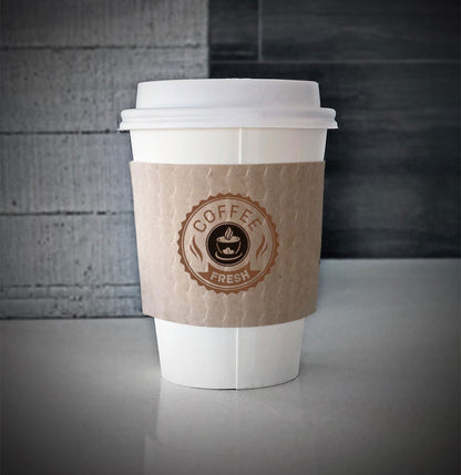 2 Color Front printed coffee cup sleeves. 