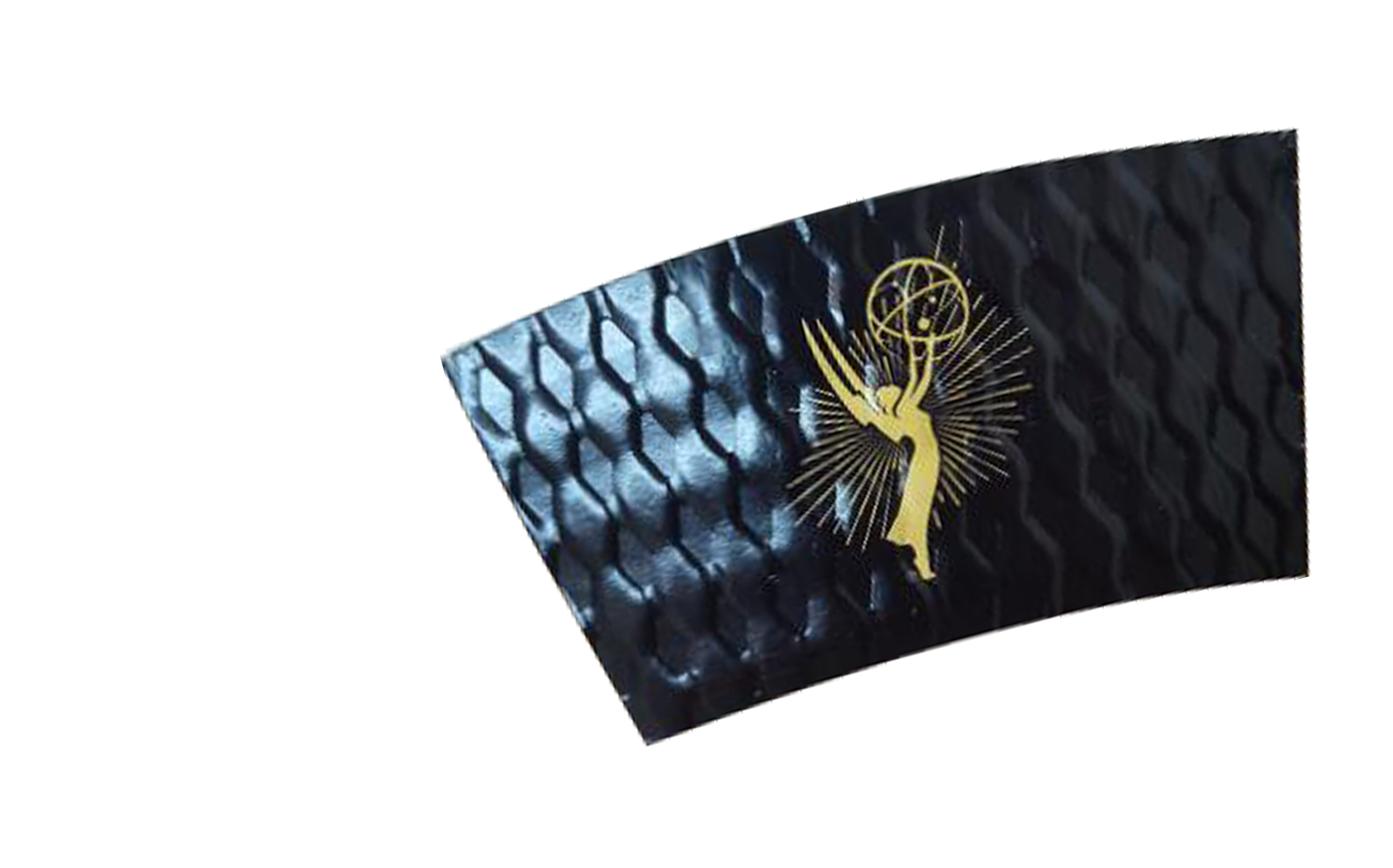 Custom printed coffee cup sleeves in premium black and gold, manufactured for the Grammy Awards by printedcoffeecupsleeves.com