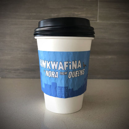Full color custom printed coffee cup sleeves- awkwafina